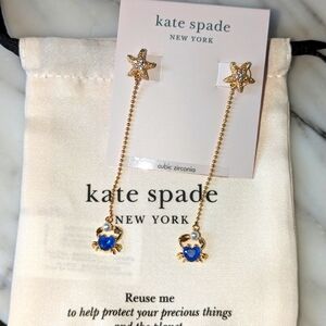 Kate Spade Sea Star and Crab linear earrings -  🦀⭐💙